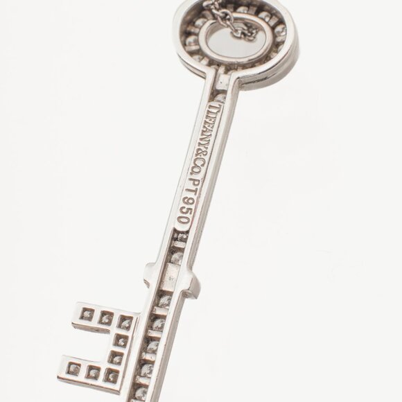 Tiffany & Co. Platinum 950 Diamond Key-Pendant Necklace - Picture 4 of 5